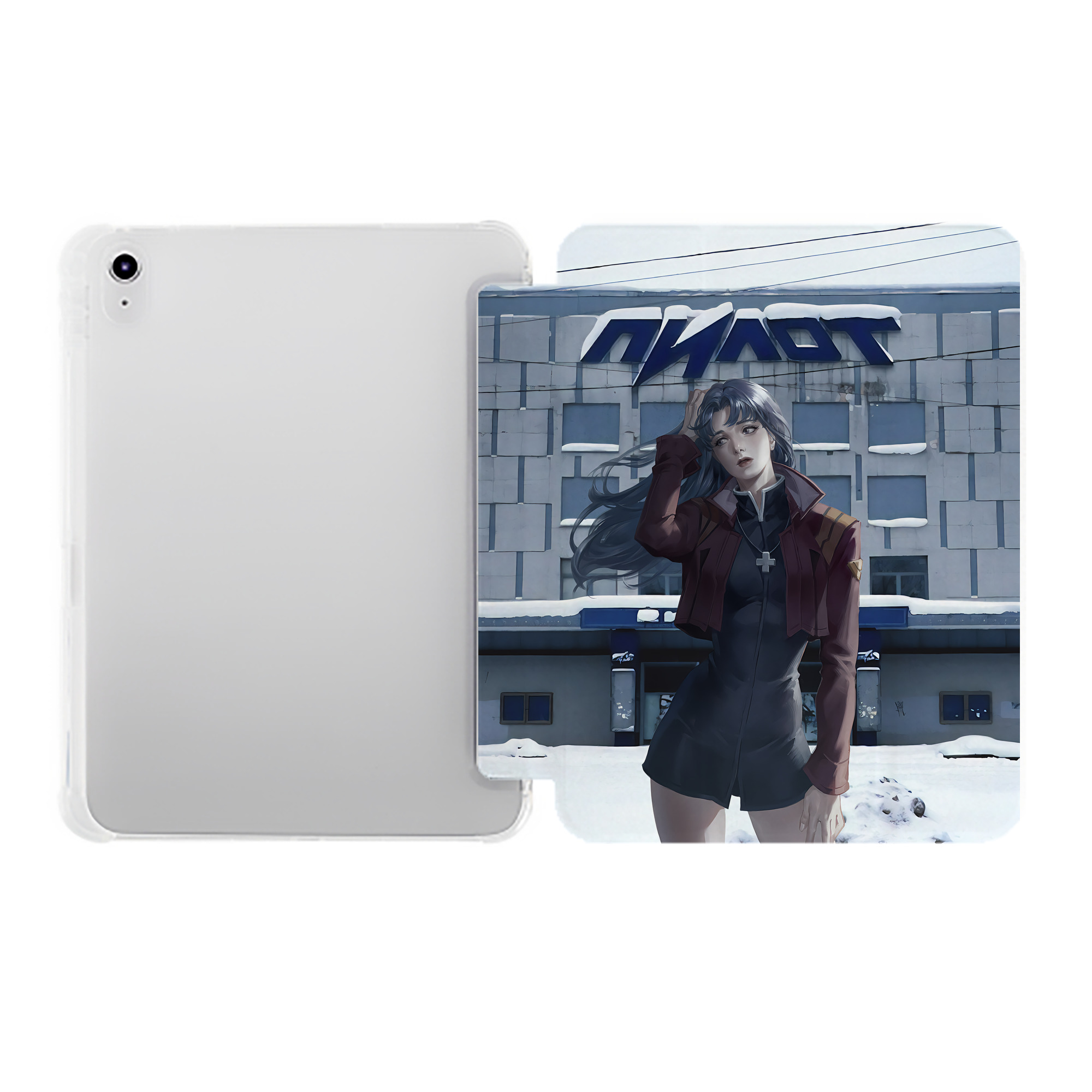 （画像用） EVA 新世紀エヴァンゲリオン IPad ケース ペン収納付き 三つ折りスタンド PUレザー×シリコン 対応機種9.5/10.5/10.9インチ